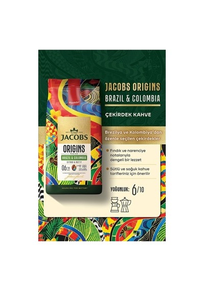 Jacobs Origins Brazil Ve Colombia Çekirdek Kahve 1 Kg JACOBS.025