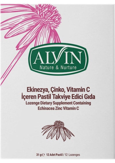 Alvin Pastil Ekinezya Çinko Vitamin C 12'li 31 G