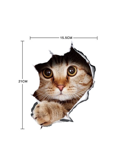 Kedi Model 6 Araba Oto Sticker Yapıştırma Renkli