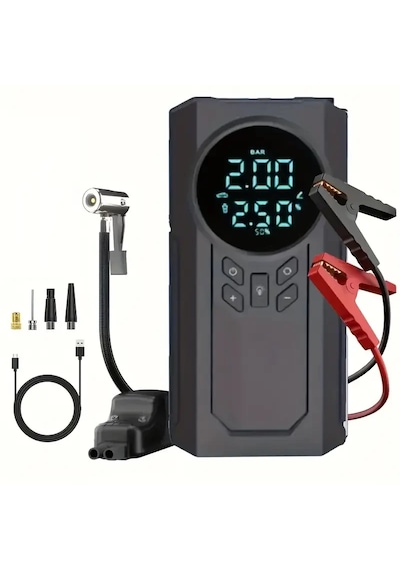 4 Ü 1 Arada Lastik Şişirici Akü Takviyesi Powerbank Led Işık 5332