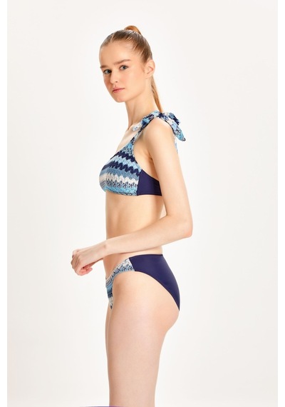 Too Salty Swimwear Kadın Lacivert Dantelli Tek Omuz Bikini Takımı 24s121st Lacivert