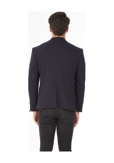 Sposo 5116 Dar Kalıp Örme Kumaş Lacivert Erkek Blazer Ceket Lacivert