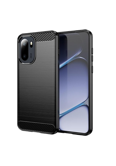 Microcase Oneplus Ace 6 İle Uyumlu Brushed Carbon Fiber Silikon Kılıf - Siyah Al3332