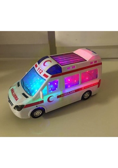 Oyuncak Ambulans 3D Işıklı Sesli Araba Ambulans