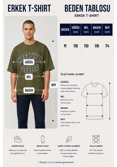 Neco Giyim Unisex Oversize Geniş Kesim %100 Pamuk Yumuşak Dokulu Basic Desenli Bisiklet Yaka Tişört Yeşil Neco Giyim Unisex Oversize Geniş Kesim %100 Pamuk Yumuşak Dokulu Basic Desenli Bisiklet Yaka Tişört Yeşil