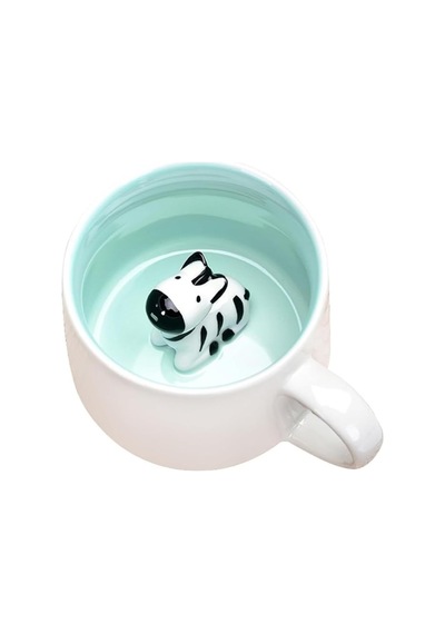 Mukko Home 3d Porselen Kupa Sevimli Zebra Figürlü, 350 Ml, Eğlenceli Ve Şık Tasarım,mavi Beyaz - Çok Renkli