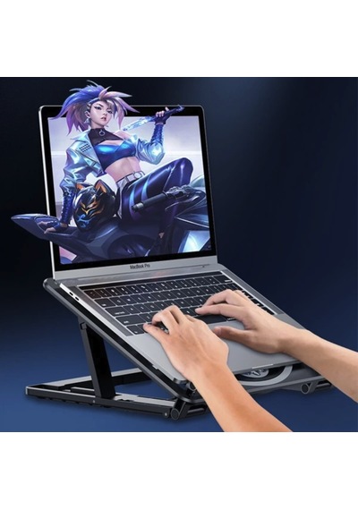 Çift Fanlı Turbo Notebook Soğutucu 2 Fanlı Yükseklik Ayarlı Soğutuculu Stand Yükseltici