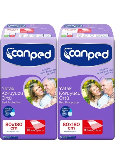 Canped Hasta Yatak Koruyucu Örtü Extra 80 180cm Xl 20 Adet