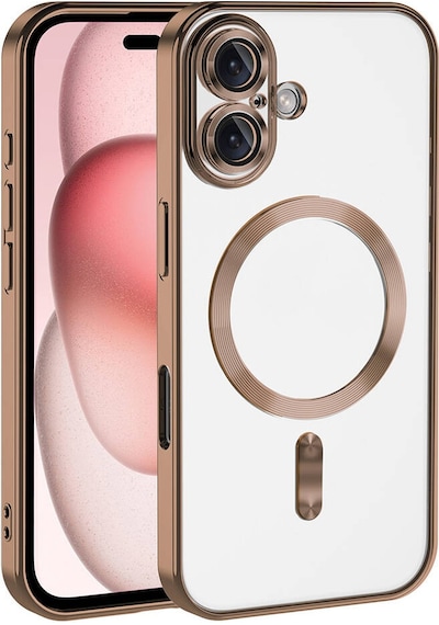 Apple Uyumlu iPhone 17 İçin Magsafe İle Kılıf Kamera Lensli Korumalı Şeffaf Silikon Kapak Desert Titanyum