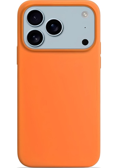 Apple, Uyumlu iPhone 17 Pro Max Soft Touch Lansman Silikon Kılıf Enerji Turuncusu
