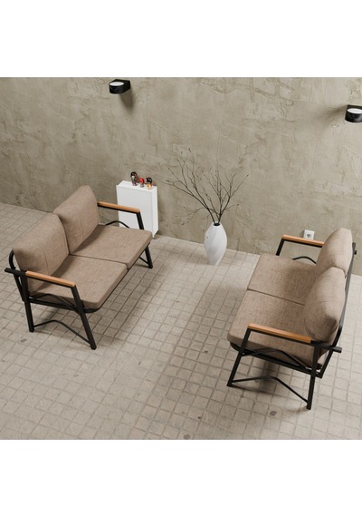Mb Garden Furnıture Simetri Model, Balkon, Bahçe, Cafe, Metal Koltuk Takımı, Bahçe Takımı , Çay Seti, 2+2 Süngerli Cappuccino Mb Garden Furnıture Simetri Model, Balkon, Bahçe, Cafe, Metal Koltuk Takımı, Bahçe Takımı , Çay Seti, 2+2 Süngerli Cappuccino