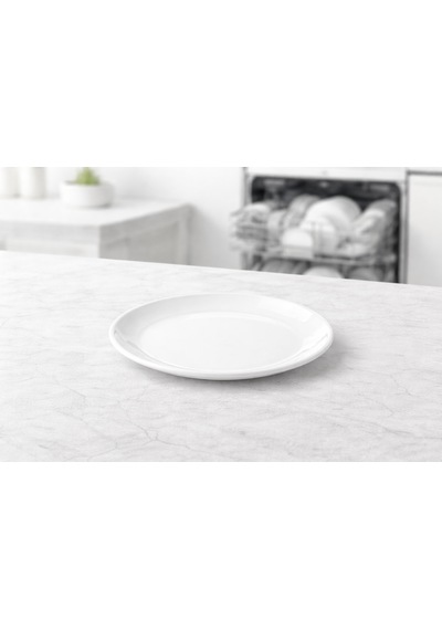 6 Adet Melamin Tatlı Servis Tabağı Makinede Yıkanabilir Dayanıklı Sunum Tabağı 19 Cm Beyaz