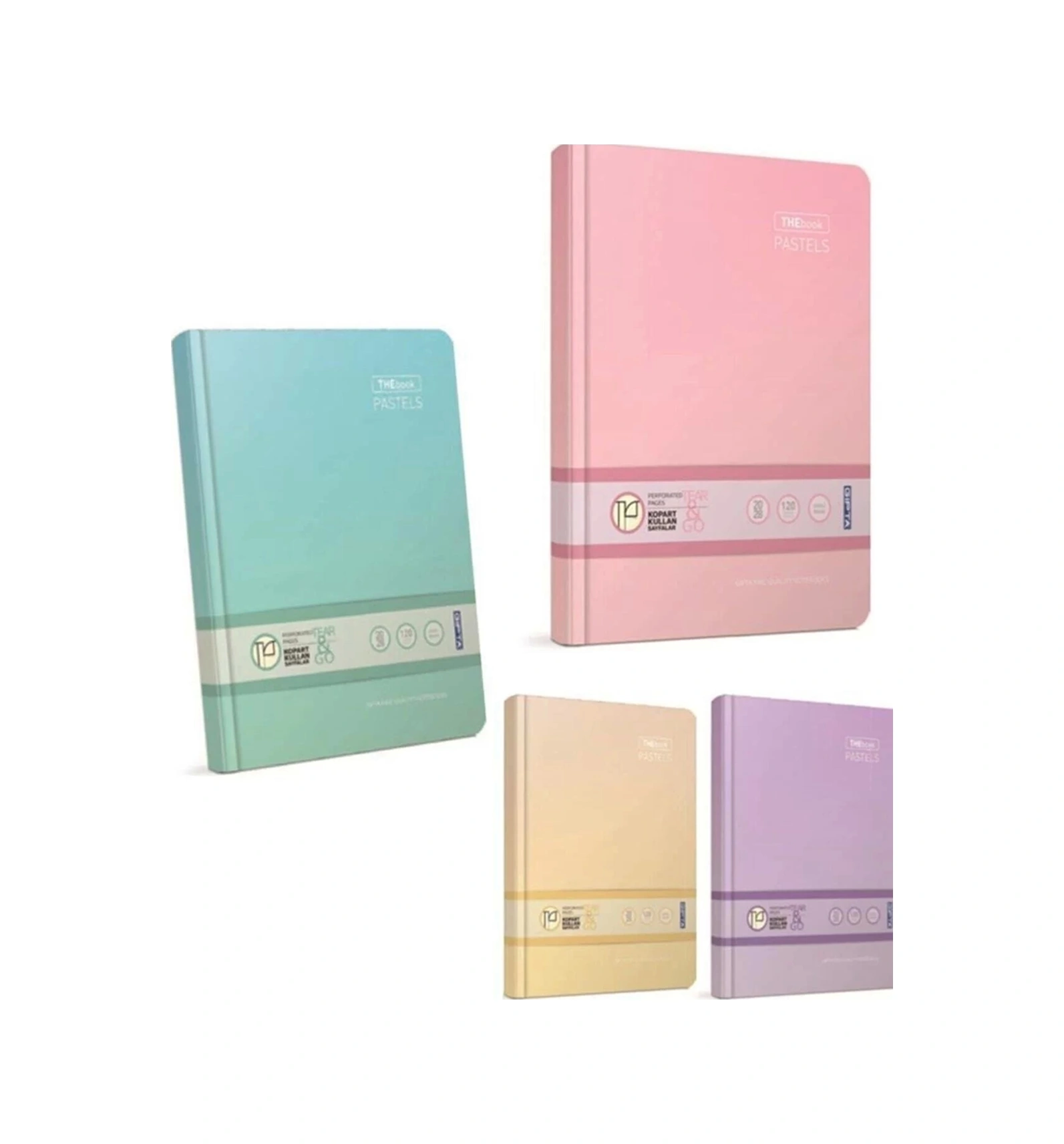 Thebook Pastels Iplik Dikişli Sert Kapak Defter 20 28 -200 Yaprak Kareli