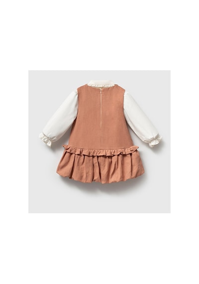 Ministok Miss Lady Fiyonk Nakış Jile Elbise Gömlek 2 Li Takım Kahverengi