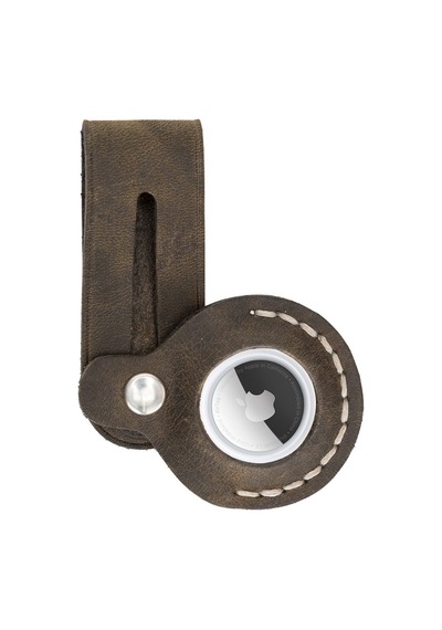 Apple Airtag Uyumlu Deri Anahtarlık Beta Aa16 Kahve