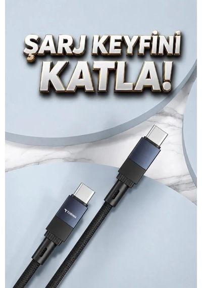 Özel Üretim Elektronik Ofis Güç Şarj Kablosu Type-c To Type-c Data Kablo U18 Siyah