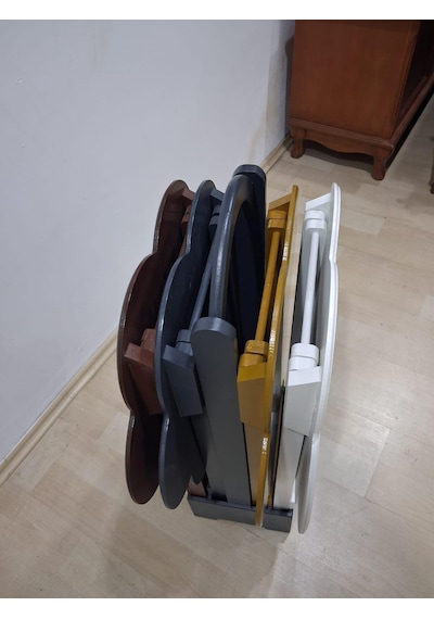 Zigon Çanta Papatya 90650 Dörtlü Model Ahşap Mdf Parlak 4 Renk Uyumu El Yapım Çok Renkli
