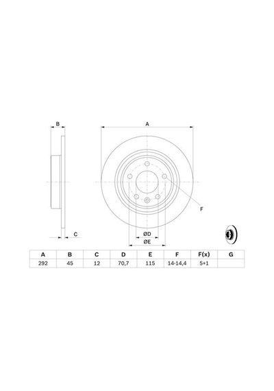 Opel Astra J 1.4T 2009-2016 Bosch Arka Disk 2 Adet N11.2369