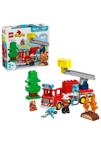 LEGO® DUPLO® Kasabası Hortumlu İtfaiye Aracı ve İtfaiyeci 10473 - 2 Yaş ve Üzeri Çocuklar için Figür İçeren Yapım Seti (28 Parça)