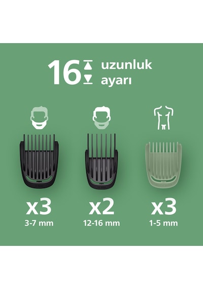 7000serisi 13in1, Erkek Bakım Seti,yüz/saç/vücut/sakal Tıraş Makinesi, Islak&kuru, Mg7922/15