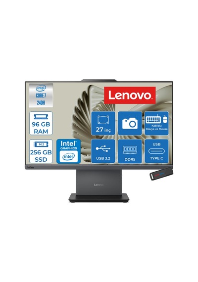 Lenovo ThinkCentre Neo 50a 12SA0024TRH36 Core 7 240H 96 GB 256 GB SSD 27" W11H AIO Masaüstü Bilgisayar