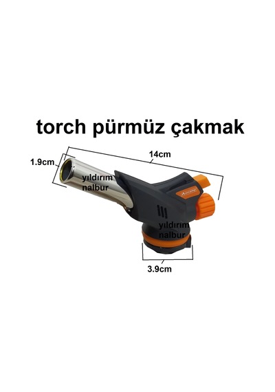 Torch Pürmüz Çakmak Mangal Ateşleyici Aparat Siyah