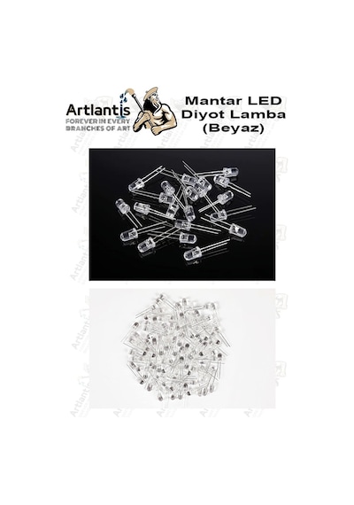 Beyaz Mantar Led Diyot Lamba 30 Lu 1 Paket Beyaz 4.8 Mm Mini Mantar Led Lamba Deney Bilim Proje Arduino Işığı
