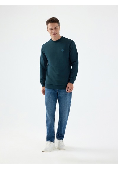 Regular Fit Erkek Sweatshirt Dark Petrol