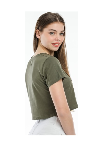 Kadın Crop Örme Tişort Spr21y13 001