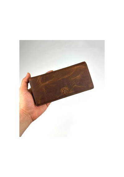 Alphaclub Bag Erkek Hakiki Deri Kahverengi Telefon Bölmeli Uzun Cüzdan Ve Kartlık