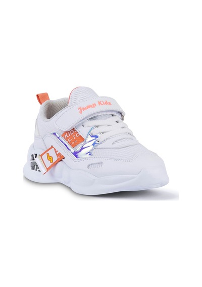 Jump 24936 Beyaz - Somon Pembe Kız Çocuk Spor Ayakkabı Beyaz