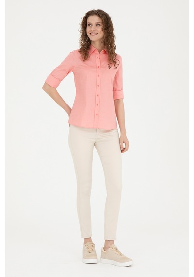U.s. Polo Assn. Kadın Nar Çiçeği Gömlek Basic 50283987-vr239 Nar