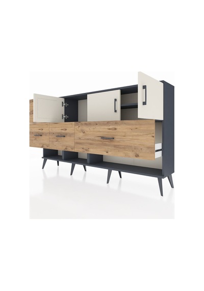 Arges Konsol 3 Raflı 5 Çekmeceli 3 Kapaklı 176x30x99 Antrasit-aytaşı/çam Aytası/atlas Çam - Antrasıt Arges Konsol 3 Raflı 5 Çekmeceli 3 Kapaklı 176x30x99 Antrasit-aytaşı/çam Aytası/atlas Çam - Antrasıt
