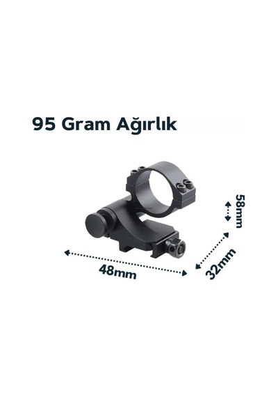 Vector Optics 30mm Dürbün Ve Magnifier İçin Yana Katlanır Picatinny Montaj Ayağı Sctm-17 Siyah