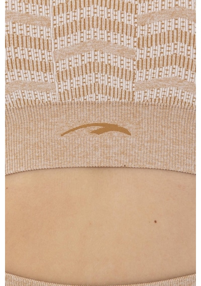 Maraton Active Slimfit Kadın V Yaka Kolsuz Koşu Bejmelanj Bra 813089-Bejmelanj Bej Melanj