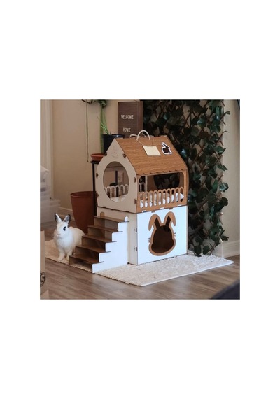 Teras Katlı Tavşan Evi Tavşan Yuvası