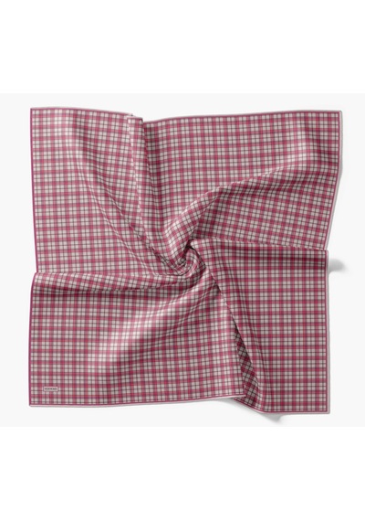 Silk Home Twill İpek Eşarp Ekose Pembe Çok Renkli