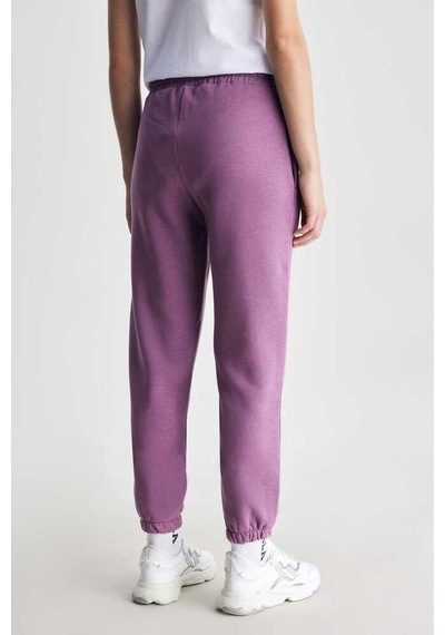 Jules Mor Rahat Paça Nakışlı Standard Fit Kadın Eşofman Alt Mor