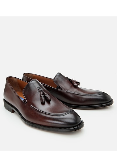Hotiç Erkek Deri Kahverengi Püskül Detaylı Klasik Loafer 02ayh305270a480 Kahve-brown Kahverengi