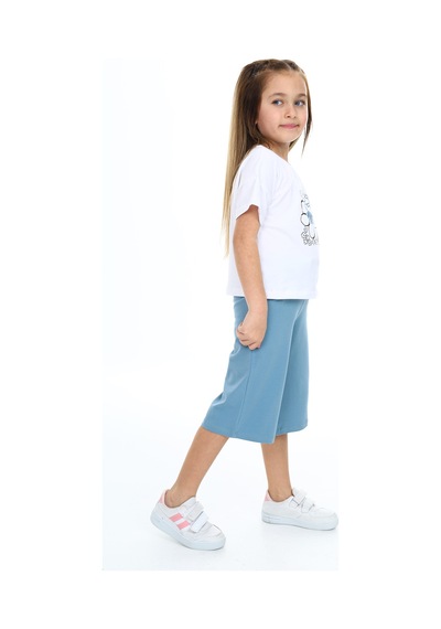 Toontoy Kids Toontoy Kız Çocuk Baskılı Kaprili Takım Beyaz