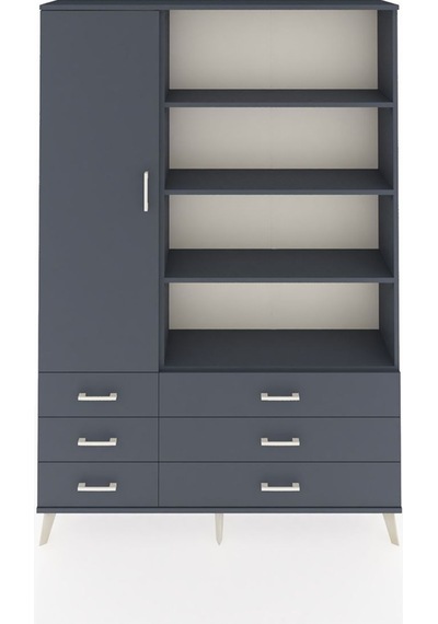 Arges Dolap 8 Raflı 6 Çekmeceli Tek Kapaklı 132x30x195 Antrasit-antrasit/antrasit Antrasıt/antrasıt Arges Dolap 8 Raflı 6 Çekmeceli Tek Kapaklı 132x30x195 Antrasit-antrasit/antrasit Antrasıt/antrasıt