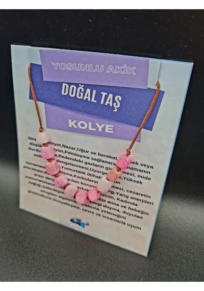 Sertifikalı Küp Akik Doğal Taş Kolye Aaa Kalite Çok REnkli