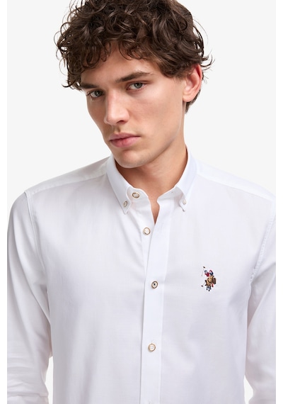 U.S. Polo Assn. U.s. Polo Assn. Erkek Beyaz Gömlek Basic 50322161-vr013
