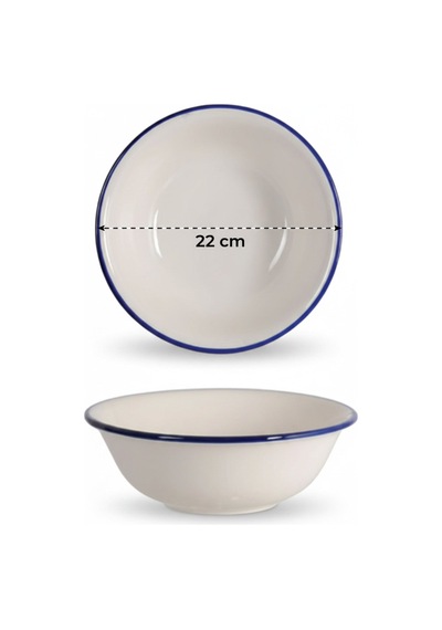6'lı Valencia Salata Kasesi 22cm Rim Lacivert Rinart Krem