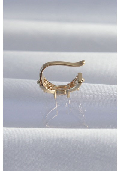 Pirinç Gold Renk Zirkon Taş Kaplama Earcuff Küpe - Ebj240820w26737 Diğer