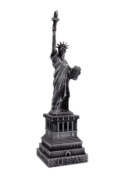 Metal Özgürlük Heykeli Gümüş Vintage Dekor Usa 25cm