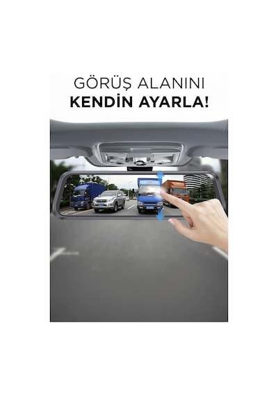 Lenovo V7/8801plus Siyah 1080p Araç İçi 9.6inç Dokunmatik Dikiz Gece Görüşü Ön Ve Arka Araç Kamerası