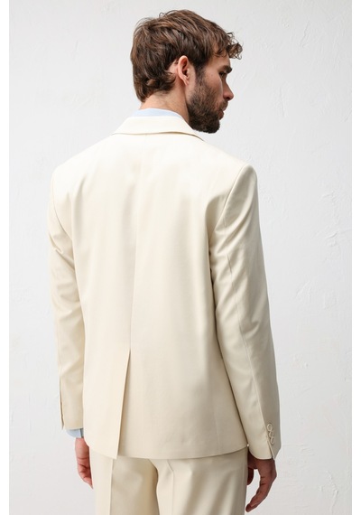 Antioch Kruvaze Relaxed Fit Erkek Blazer Ceket Ekru
