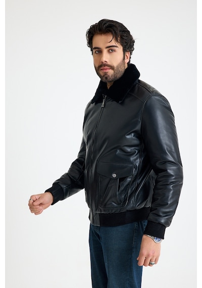 Franko Armondi Pi Lot Model Erkek Deri Ceket E71-klj-2071 Siyah