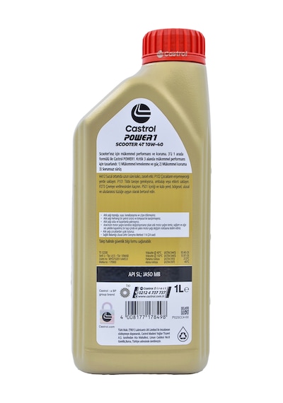 Castrol Power1 Scooter 10w-40 4t 4 Zamanlı Motosiklet Motor Yağı 1 Litre Jaso Mb